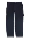 Gucci Bleached Gg Cotton Denim Jacquard Pant In Blue