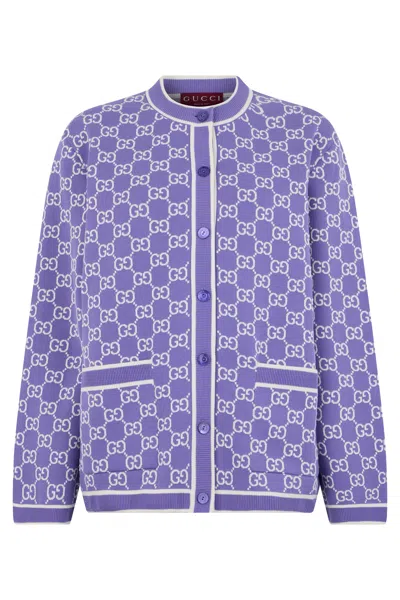 Gucci Gg Monogram Embroidered Cardigan In Multi