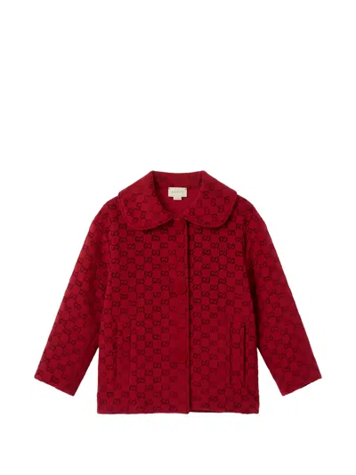 Gucci Kids' Gg Monogram Jacket In Red