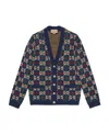 Gucci Gg-monogram Knitted Cardigan In Blue