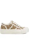 Gucci Gg Monogram Lace-up Sneakers In Neutral