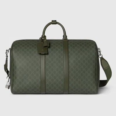 Gucci Gg Monogram Large Duffle Bag In Green