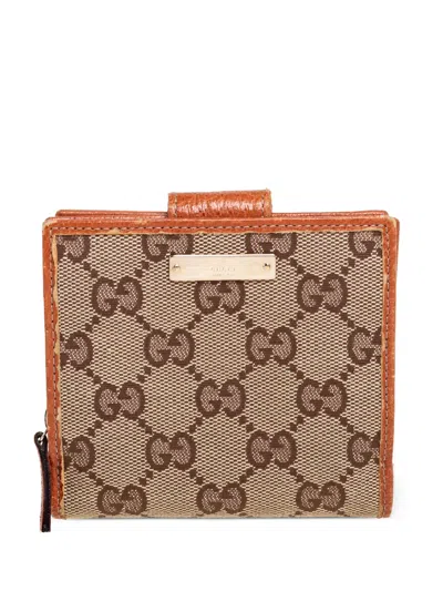 Pre-owned Gucci Gg Monogram Leather Wallet