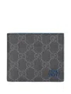 Gucci Gg Monogram Leather Wallet In Gray