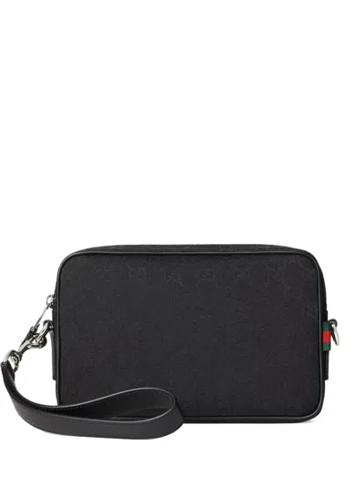 Gucci Gg Monogram Messenger Bag In Black