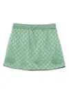 Gucci Gg Monogram Mini Skirt In Green