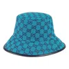 Gucci Gg Monogram Multicolor Reversible Bucket Hat 'blue'