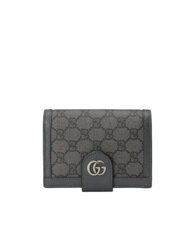 Gucci Gg Monogram Passport Holder In Gray