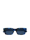 Gucci Gg Monogram Rectangle-frame Sunglasses In Blue