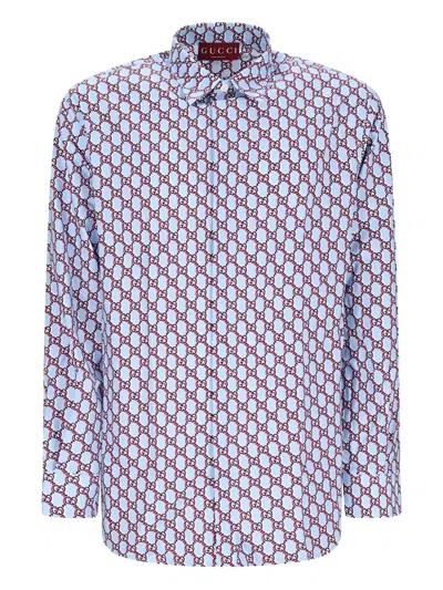 Gucci Gg Monogram Shirt In Blue