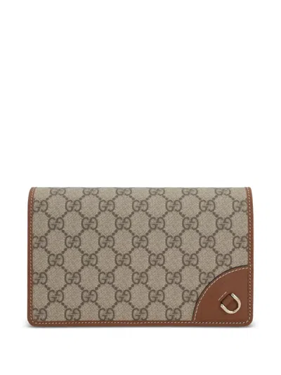 Gucci Gg Monogram Shoulder Bag In Brown