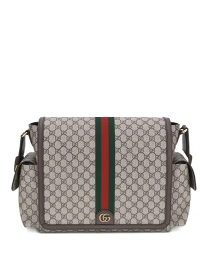 Gucci Gg-monogram Shoulder Bag In Brown