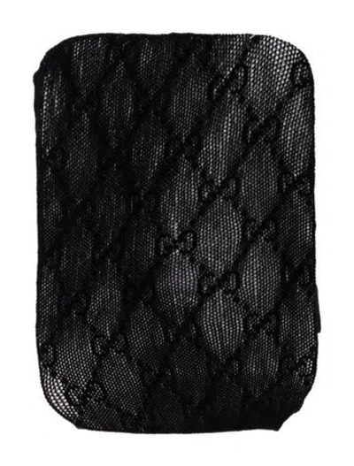 Pre-owned Gucci Gg Monogram Stockings In Black