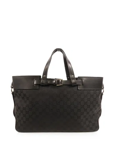 Pre-owned Gucci Gg Monogram Tote Bag In Black