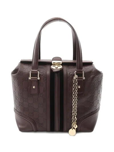 Pre-owned Gucci Gg Monogram Tote Bag In Brown