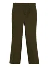 Gucci Gg Jacquard Cotton-blend Bootcut Pants In Green