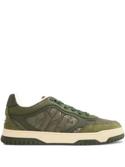 Gucci Gg-monogram Web Sneakers In Green