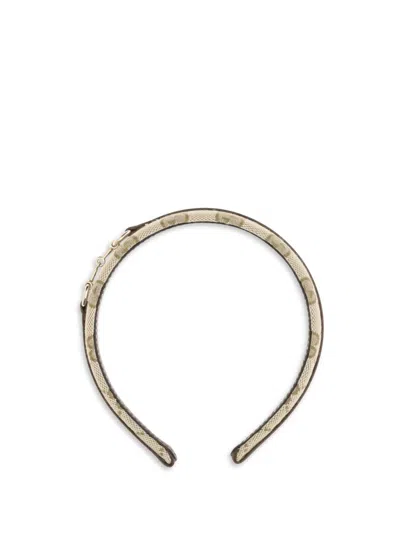 Gucci Gg Monogram With Horsebit Headband In Multi