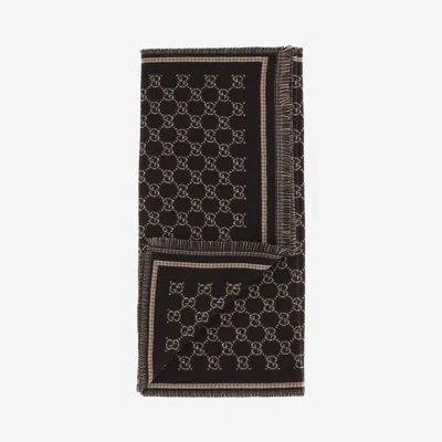 Gucci Gg Monogram Wool Scarf In Multi