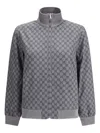 Gucci Gg-monogram Zip Jacket In Gray