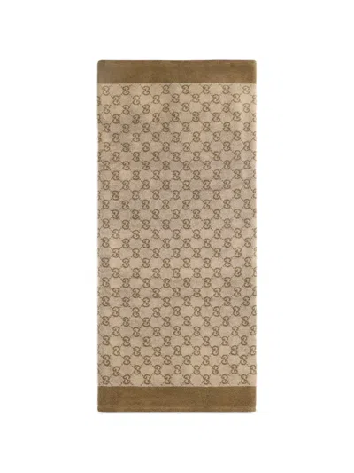 Gucci Gg Monogram-pattern Towel In Neutral