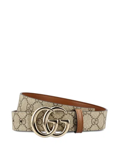 Gucci Gg Motif Buckle Belt In Brown