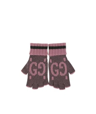 Gucci Gg Motif Fingerless Gloves In Multi