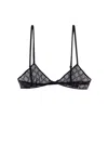 Gucci Embroidered Tulle Bra In Black