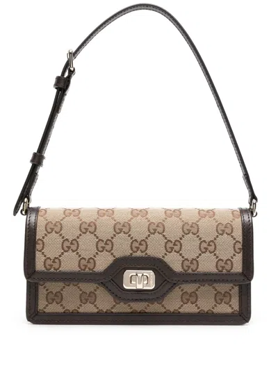 Gucci Gg Motif Mini Bag In Brown
