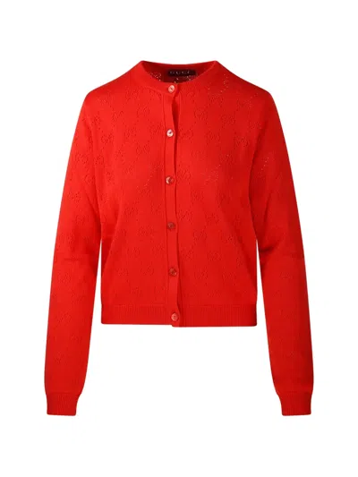 GUCCI GG MOTIF SILK CARDIGAN