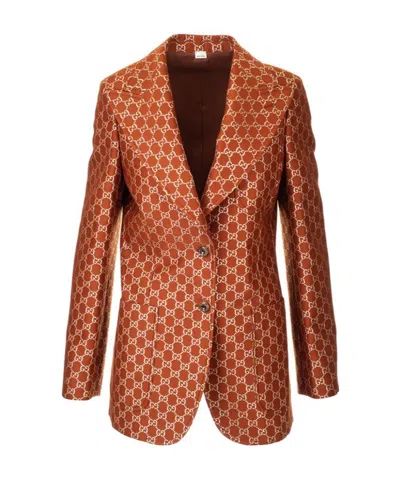 Gucci Gg Motif Single-breasted Blazer