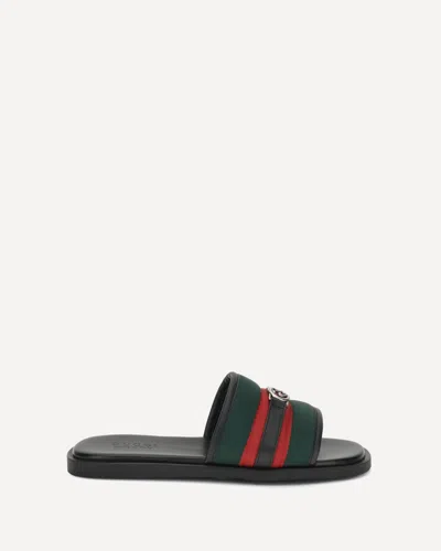 GUCCI GG MOTIF SLIDER SANDALS