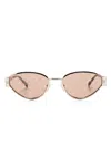 Gucci Gg-motif Sunglasses In Gold