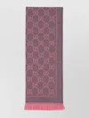 Gucci Logo-print Wool Scarf, Graphite/pink
