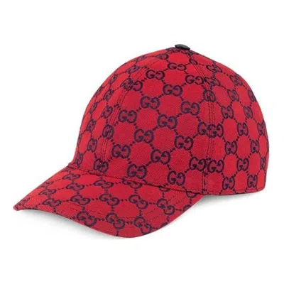 Gucci Gg Multicolor Canvas Baseball Hat 'red Blue'