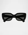 Gucci Gg Muse 55mm Rectangular Acetate Sunglasses In Black
