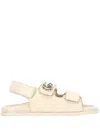Gucci Gg Embossed Strap Sandals In Neutral