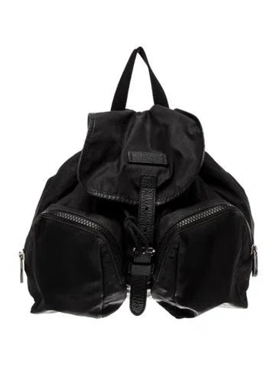 Pre-owned Gucci Gg Nylon Backpack In Black