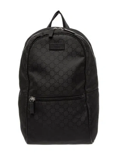 Pre-owned Gucci Gg Nylon Backpack In Black