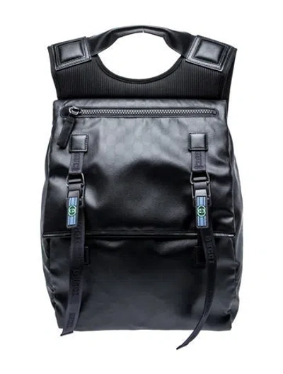 Pre-owned Gucci Gg Nylon Backpack In Black