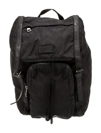 Pre-owned Gucci Gg Nylon Backpack In Black