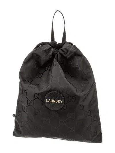 Pre-owned Gucci Gg Nylon Backpack In Black