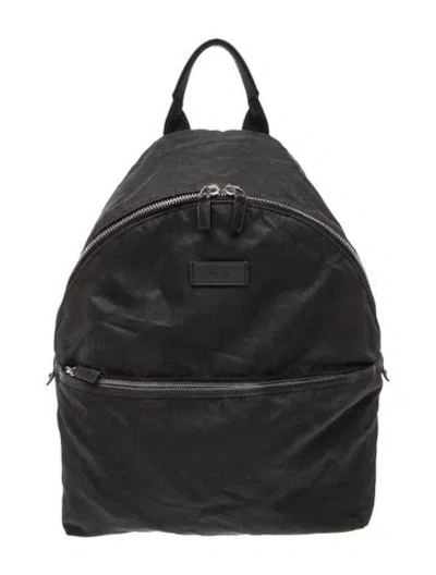Pre-owned Gucci Gg Nylon Backpack In Black