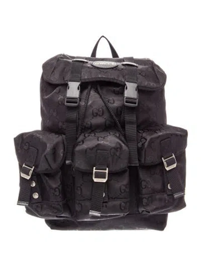 Pre-owned Gucci Gg Nylon Backpack In Black