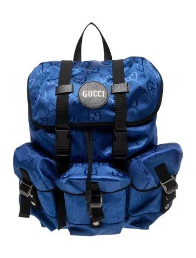 Pre-owned Gucci Gg Nylon Backpack In Blue