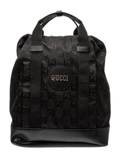 Pre-owned Gucci Gg Nylon Backpack In Grey