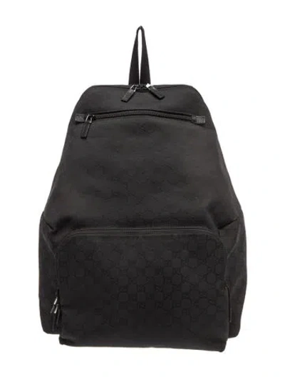 Pre-owned Gucci Gg Nylon Backpack In Grey