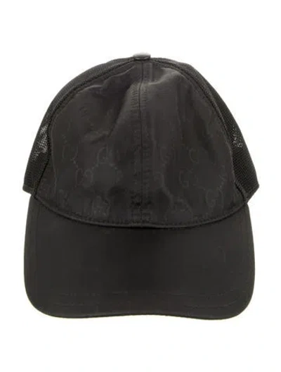 Pre-owned Gucci Gg Nylon Baseball Cap In Black
