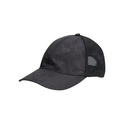 Pre-owned Gucci Gg Nylon Baseball Cap 'black' | Men's Size M