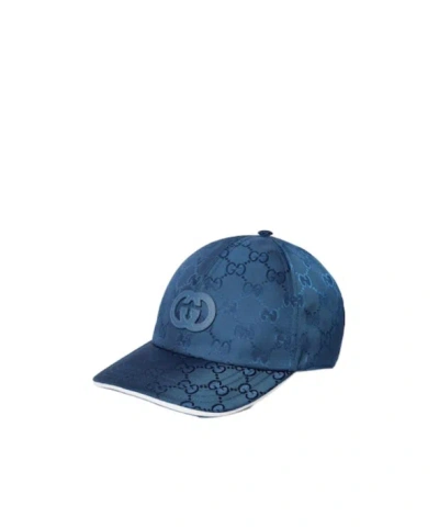 Gucci Gg Nylon Baseball Hat In Blue